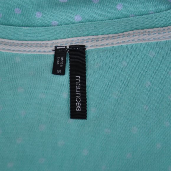 Maurices Light Green Button Up Sweater with White Dots - Picture 5 of 6